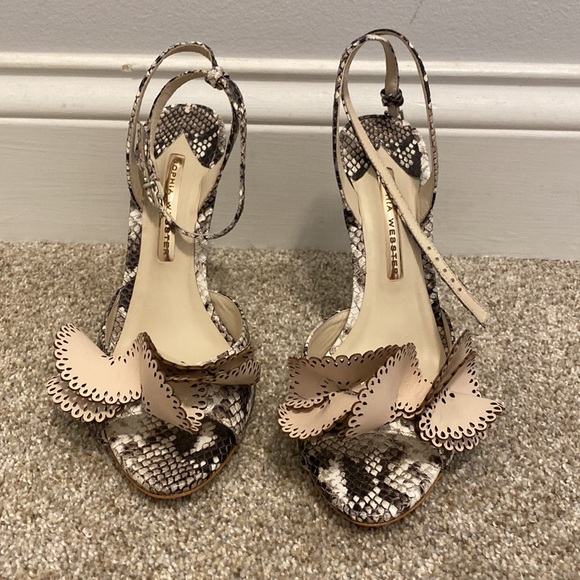 NIB Sophia Webster soleil sandal in nude and snake. Size 39.5 - Picture 12 of 16